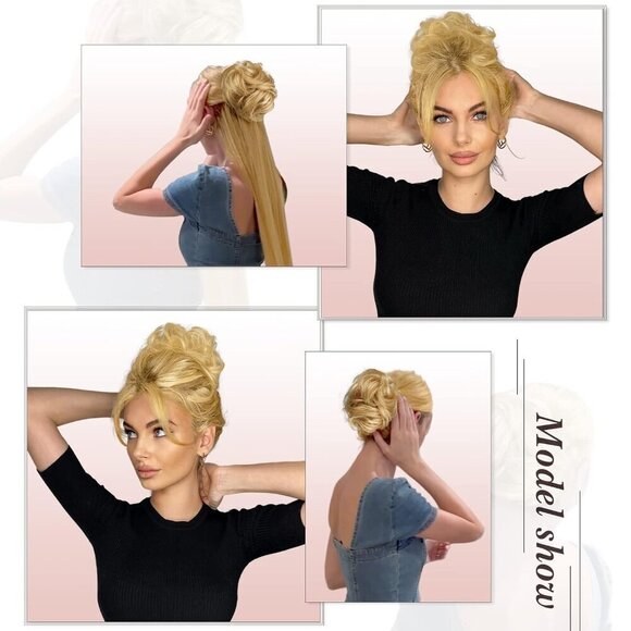 Claw Clip Bun Extension Human Hair Messy Updo Stylish Natural Look main image 6